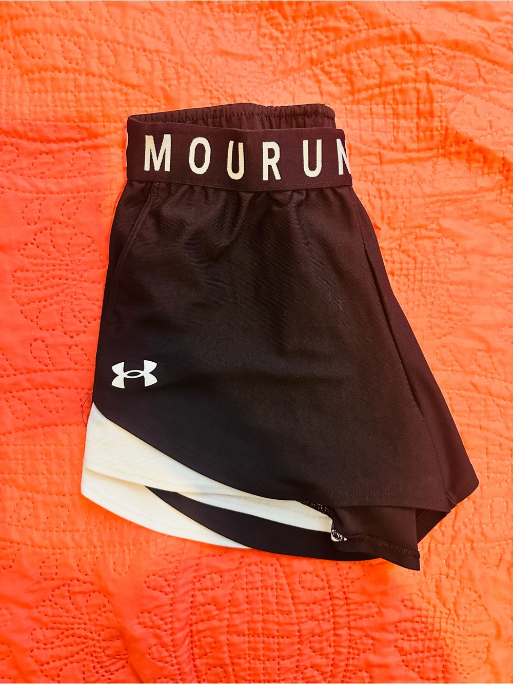 Under Armour Black Skort with White Panel and Logo Waistband